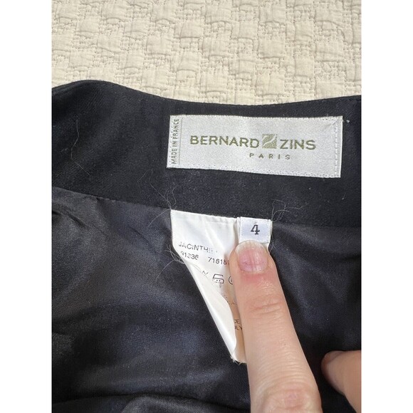 Bernard‎ Zins Asymmetric Skirt Cashmere Wool Blend | Black | Size 4 - Picture 2 of 7